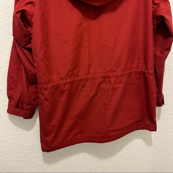 VTG Eddie Bauer Red Flannel Lined Chore Barn Coat Jacket Hooded Mens Size M - Picture 10 of 14